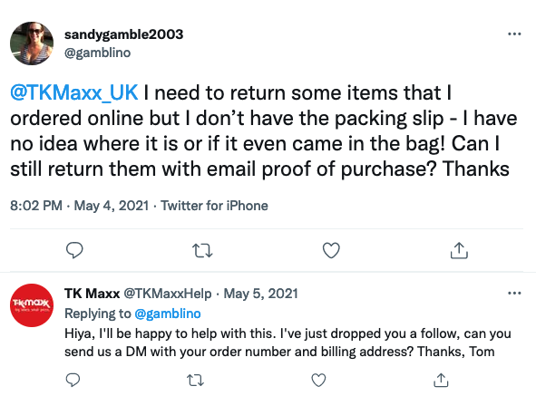 Mensajería comercial para atención al cliente a través de Twitter