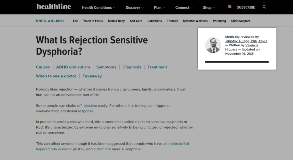 Скриншот статьи с сайта Heathline.