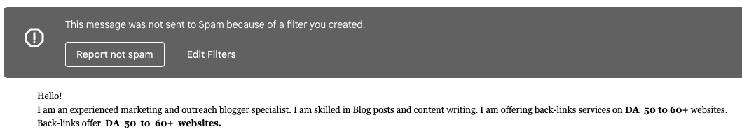 spam di sensibilizzazione per la creazione di link