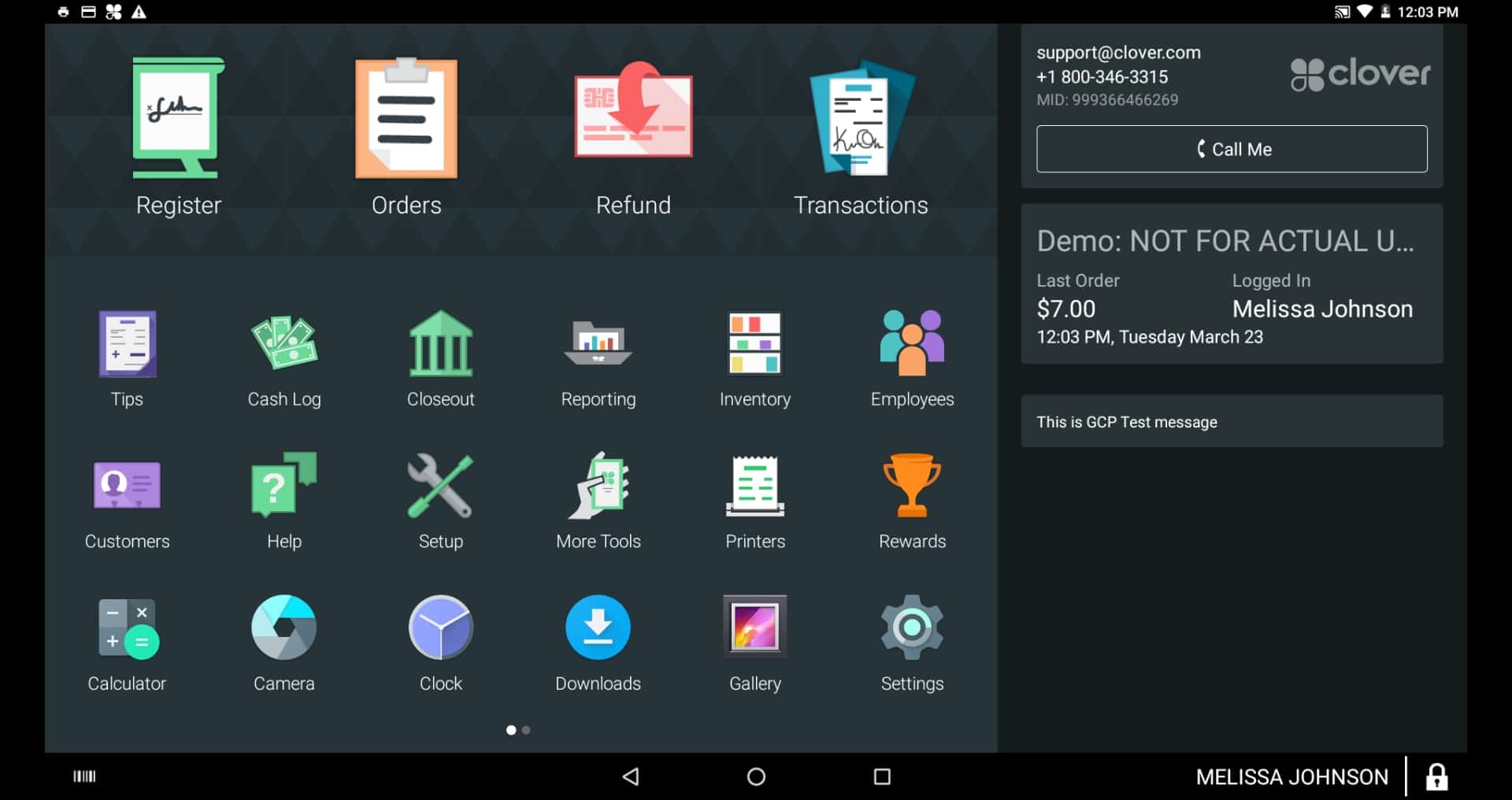 écran d'accueil de la station de trèfle