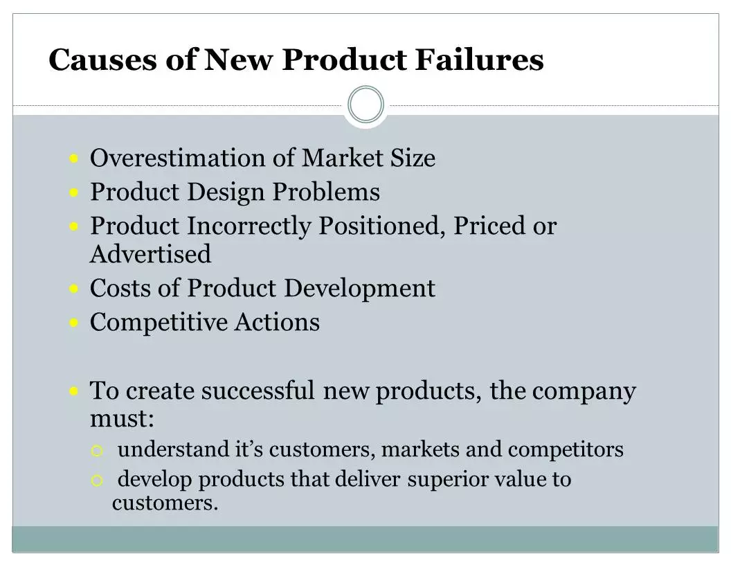 新製品の故障原因 causes of new product failures