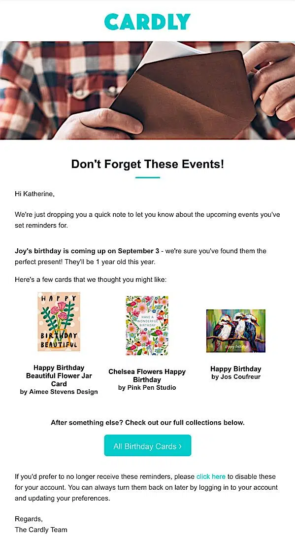 心のこもったメール。