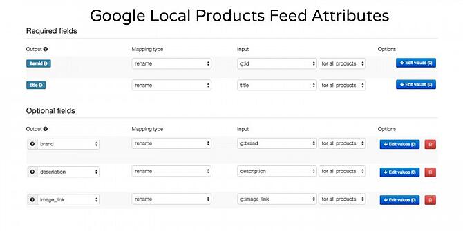 Feedattribute für lokale Produkte von Google Google Local Products Feed Attributes