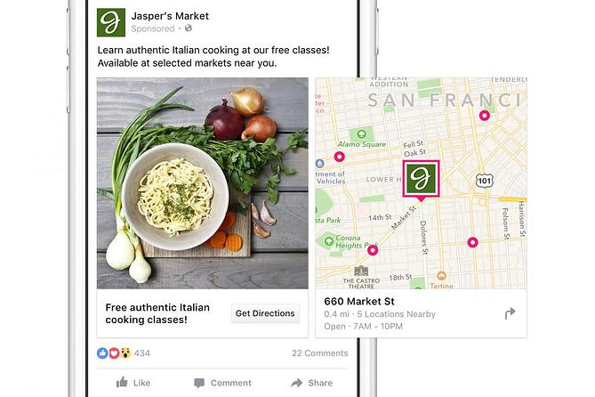 Aggiungi la scheda mappa negli annunci di Facebook Add Map Card in Facebook Ads