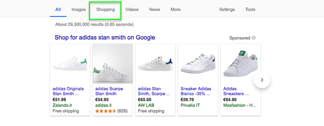 เมนู Google Shopping Google Shopping Menu