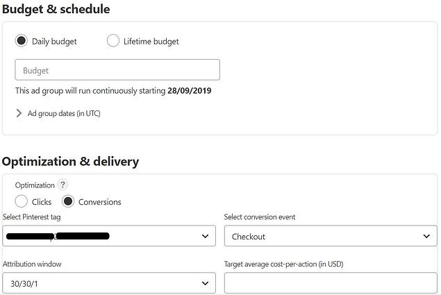 Pinterest ショッピング広告 - 予算入札と配信の最適化
