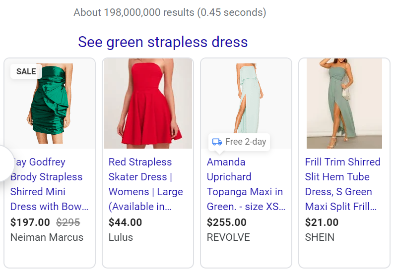 잘못된 색상 쇼핑 광고