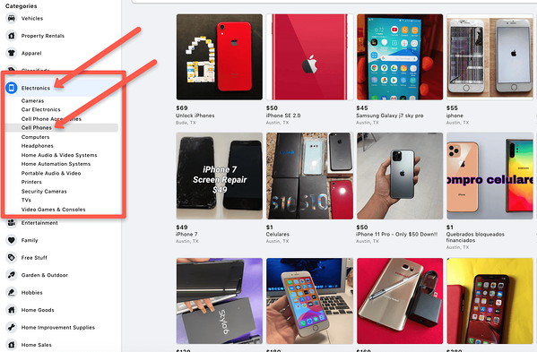 FB サブカテゴリ