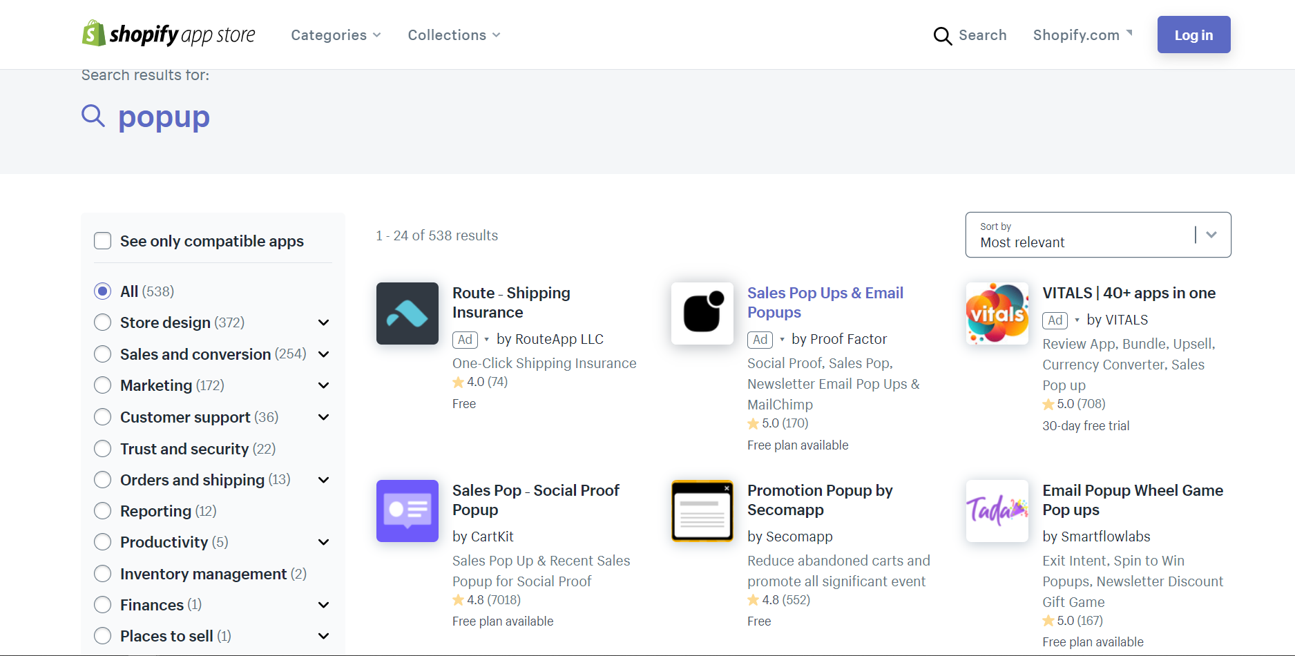 Shopify 앱 스토어