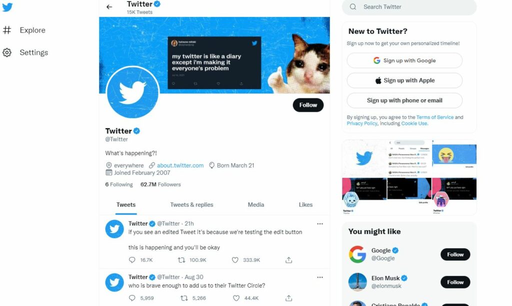เค้าโครง Twitter - โซเชียลมีเดียสำหรับธุรกิจขนาดเล็ก