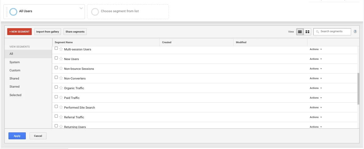 在谷歌分析中添加一个细分