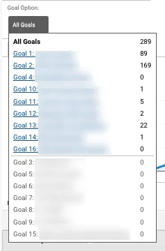 目标选项:从列表中选择一个目标