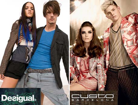 Marcas desiguales y Custo Barcelona.