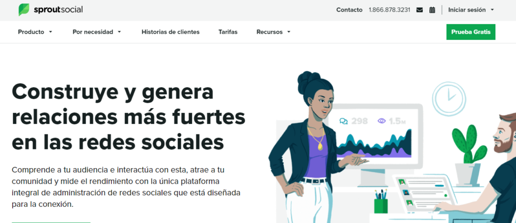 الصفحة الرئيسية لـ Sprout Social