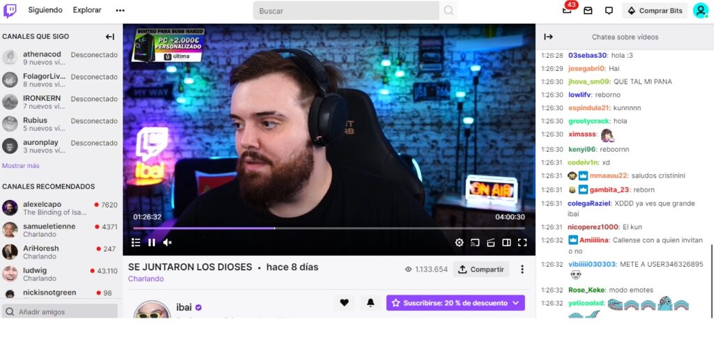 Ibai Llanos Twitch 계정