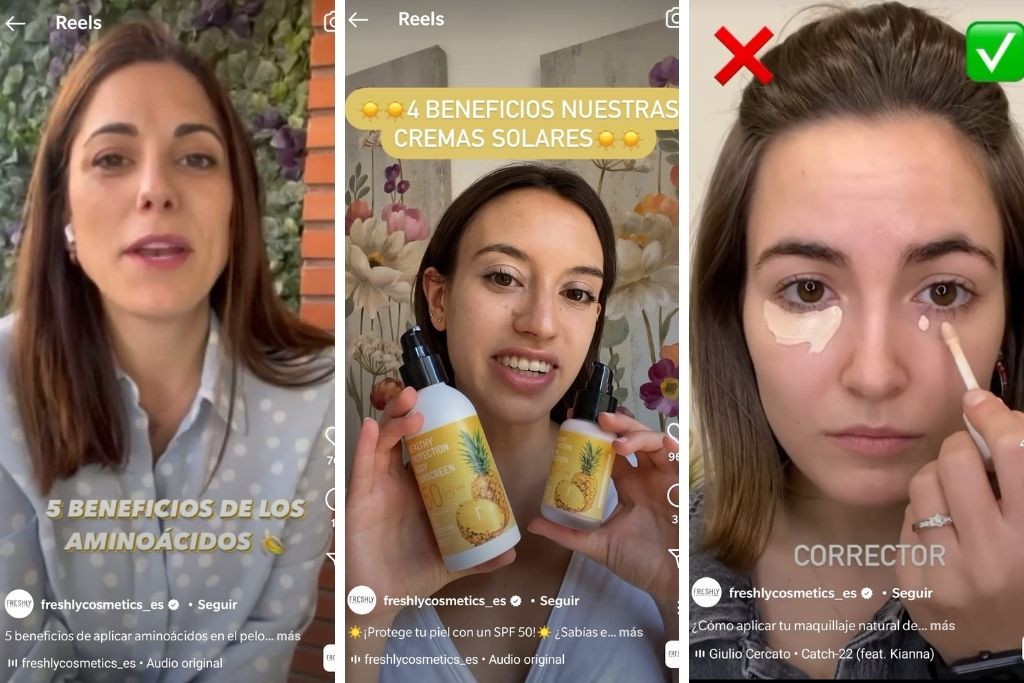 电子商务的 Reels 内容示例