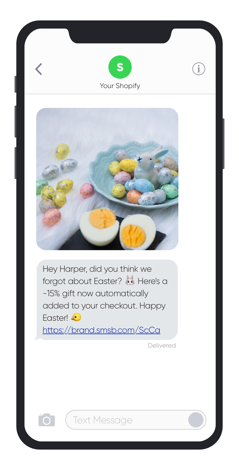 SMSBump SMS Abandoned Cart อีสเตอร์ 2019 ตัวอย่างการทำงานอัตโนมัติ