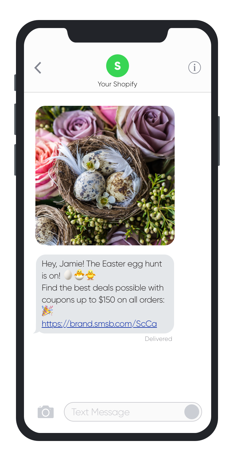 ตัวอย่างแคมเปญ SMSBump SMS Marketing Easter 2019
