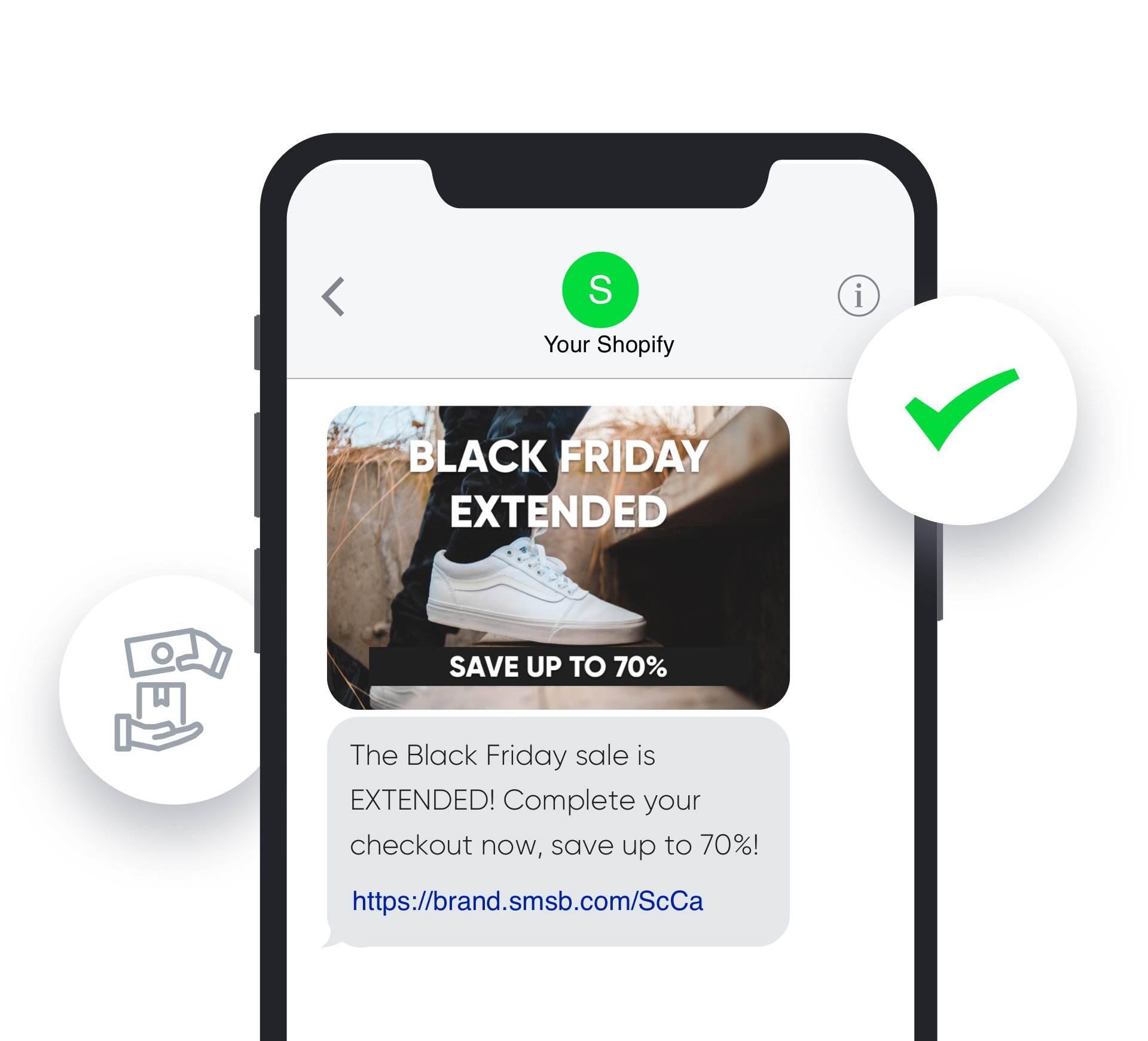 SMSBump Black Friday Wiederherstellung der SMS-Automatisierung für verlassene Warenkörbe für Shopify
