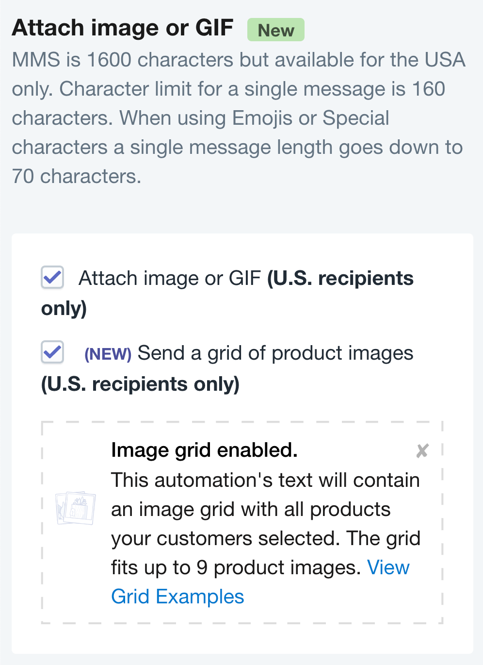 SMSBump Verlassener Warenkorb MMS-Automatisierungsbilder und -GIFs in Shopify