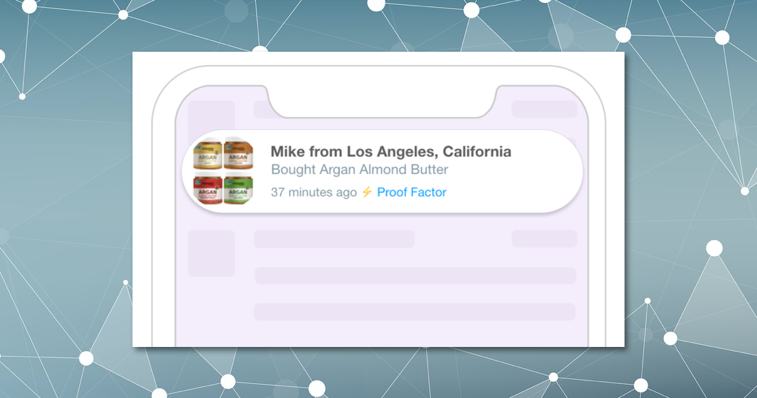 notifica di attività recenti a prova sociale