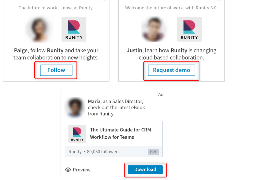 شكل إعلانات لينكد إن