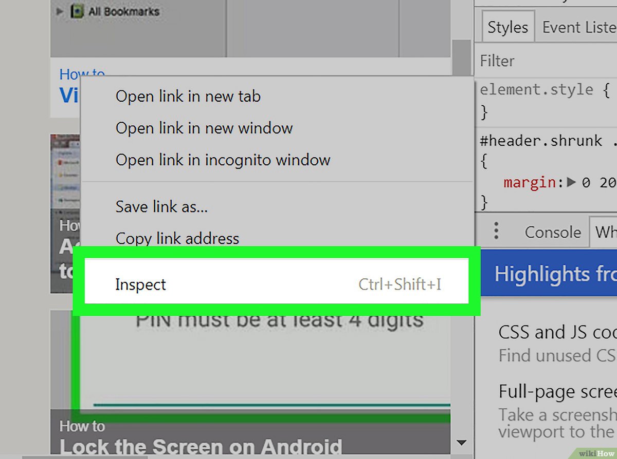 Google Chrome의 요소에서 주석 검사기: 7 etapes