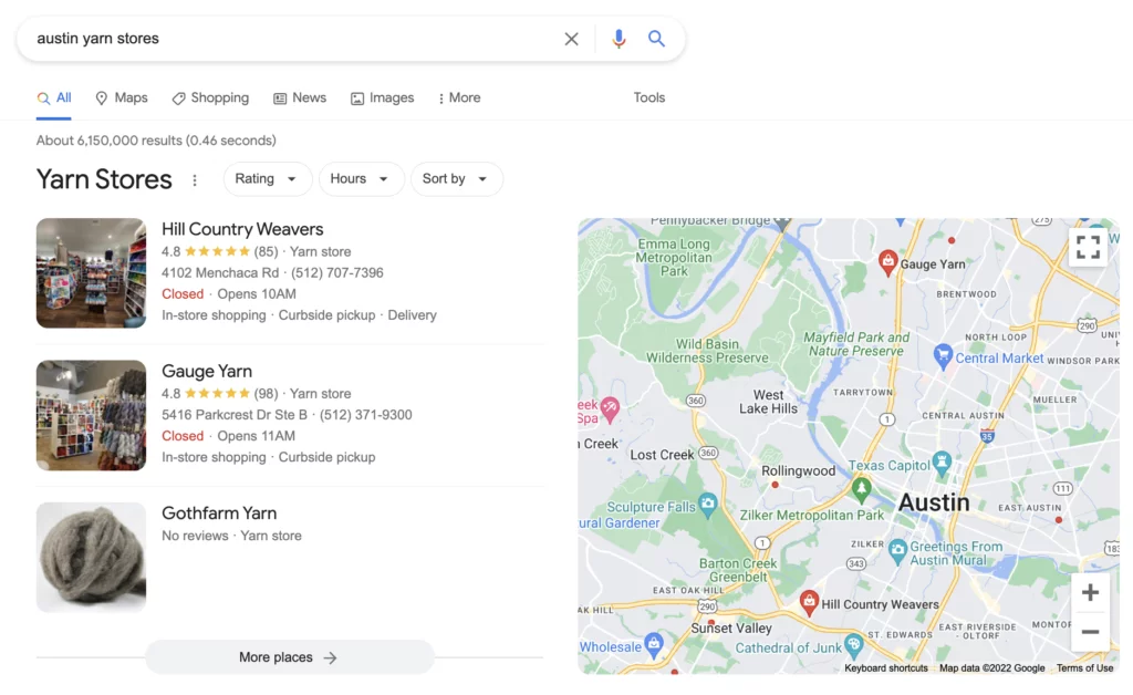 seo vs local seo local pack beispiel