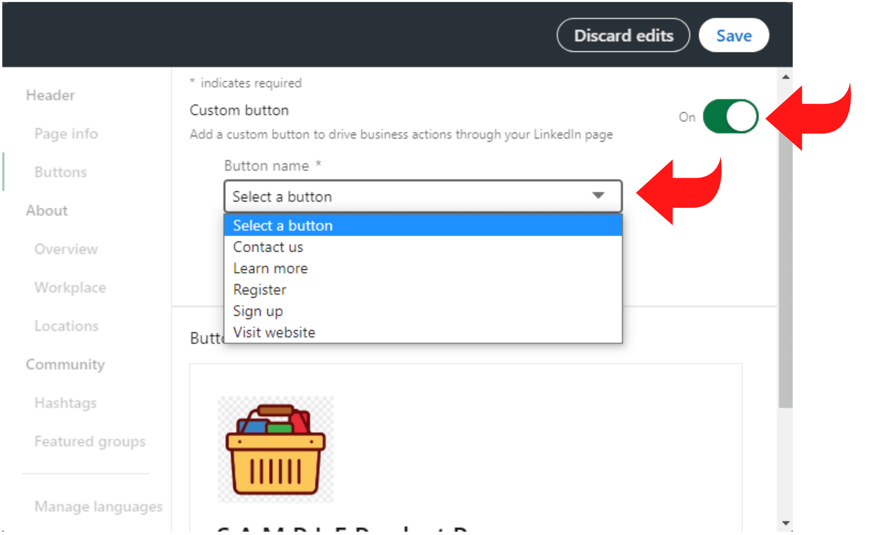 benutzerdefinierte Schaltflächen