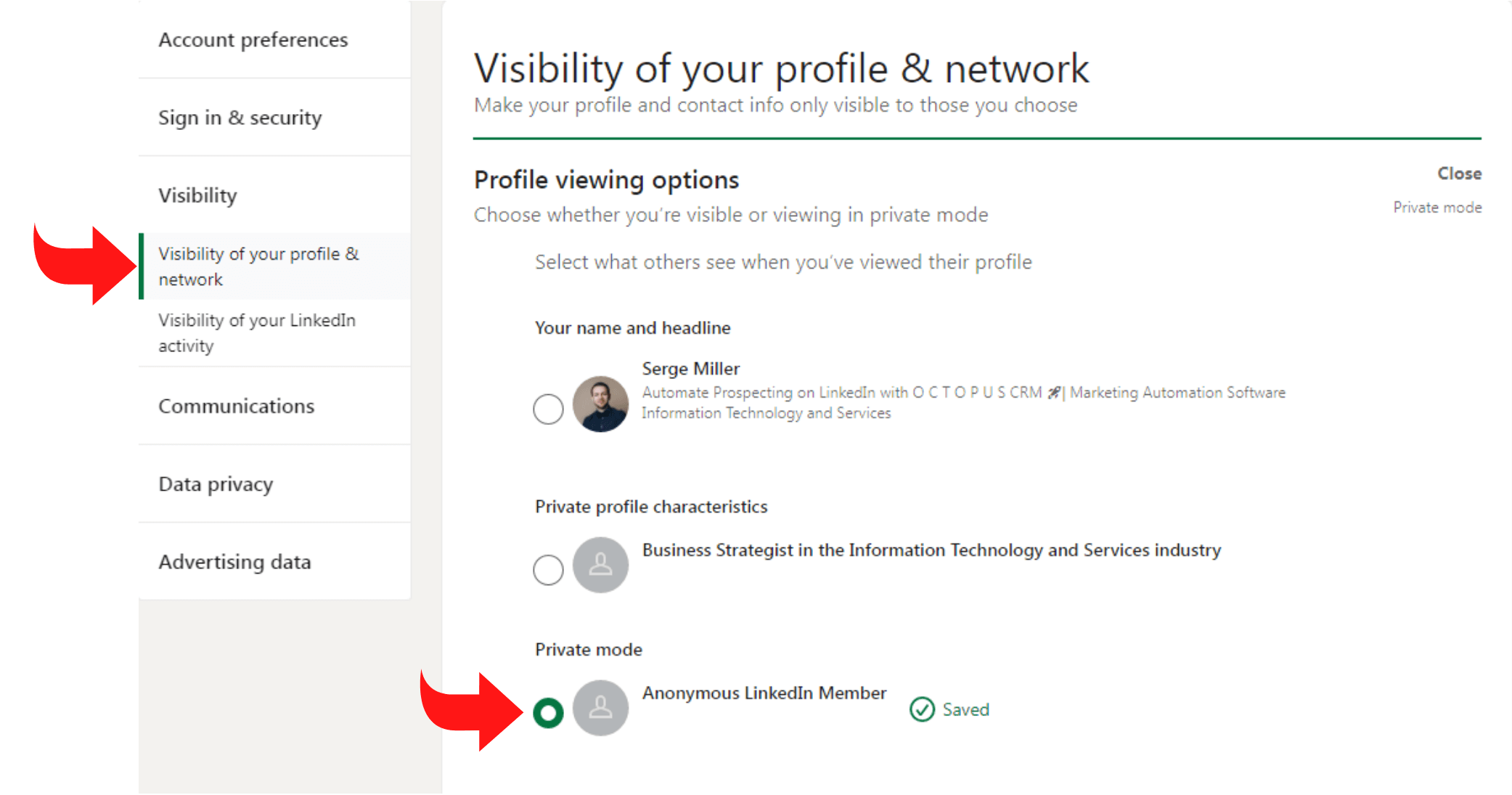Sichtbarkeitsänderung