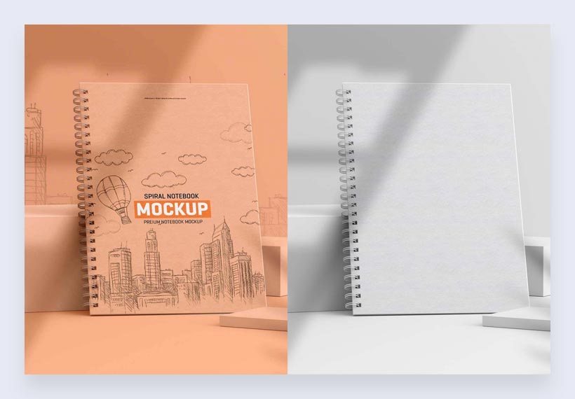 免费螺旋笔记本模型 PSD