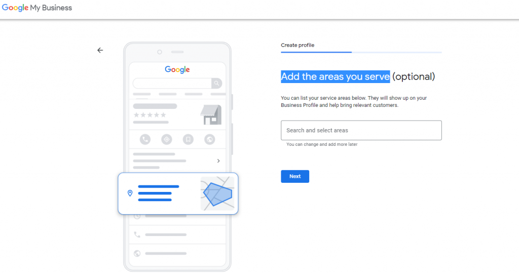 Add the areas you serve