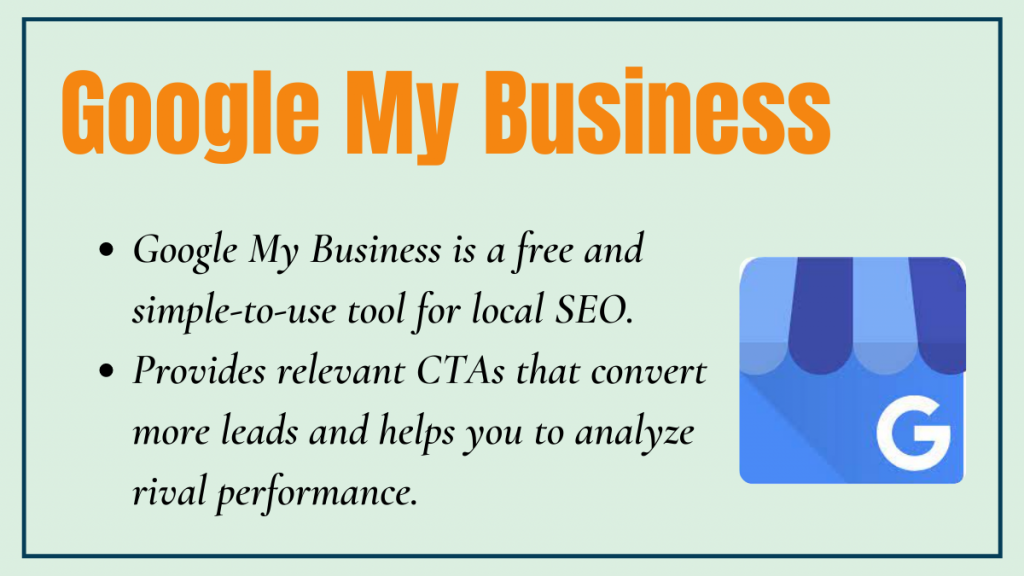 Google My Business - Local SEO tool
