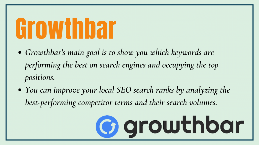 Growthbar - local seo tool