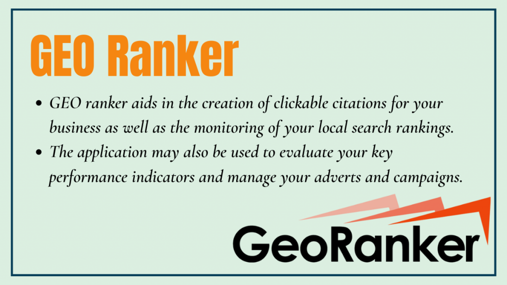 Geo ranker - local seo tool