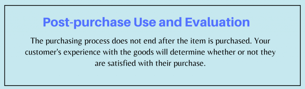 Post-purchase Use and Evaluation