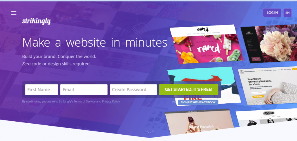 أفضل منشئ مواقع مجاني في الهند 13 strikingly