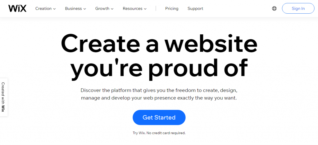 أفضل منشئ موقع مجاني في الهند 6 wix