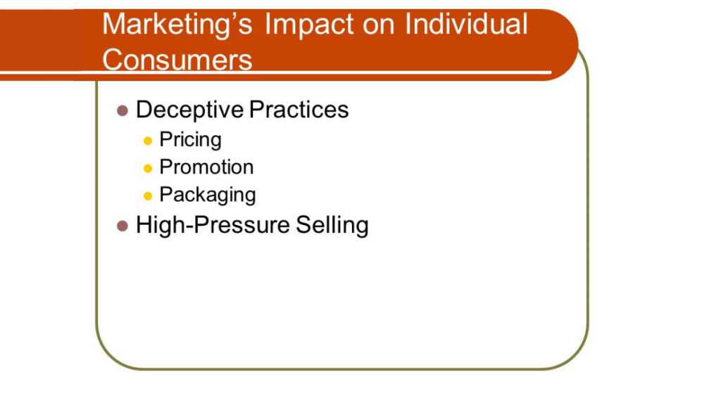 Влияние маркетинга на общество 7 Marketing’s Impact on Individual Consumer