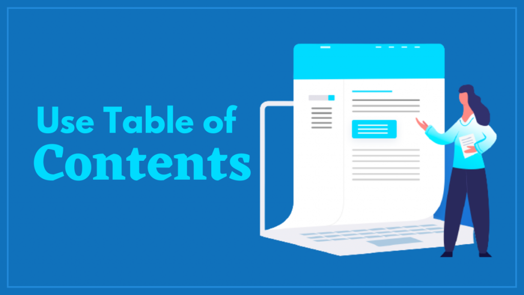 Skuteczne sposoby na zmniejszenie współczynnika odrzuceń Twojej witryny 6 Use Table of Contents