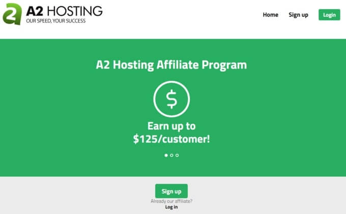 10 ベスト 2 ティア アフィリエイト プログラム 5 A2hosting