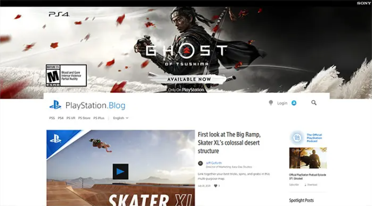 20+ Perusahaan teratas menggunakan WordPress 4 Playstation Blog