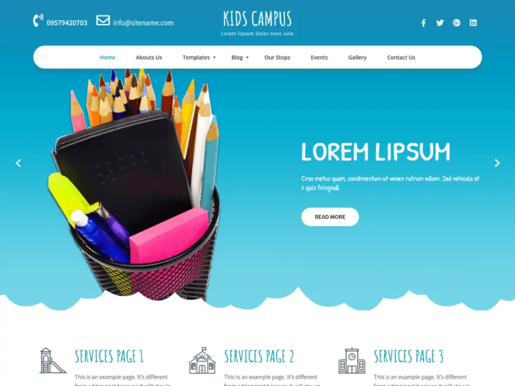 Meilleurs thèmes WordPress gratuits pour l'éducation 7 Kids Campus
