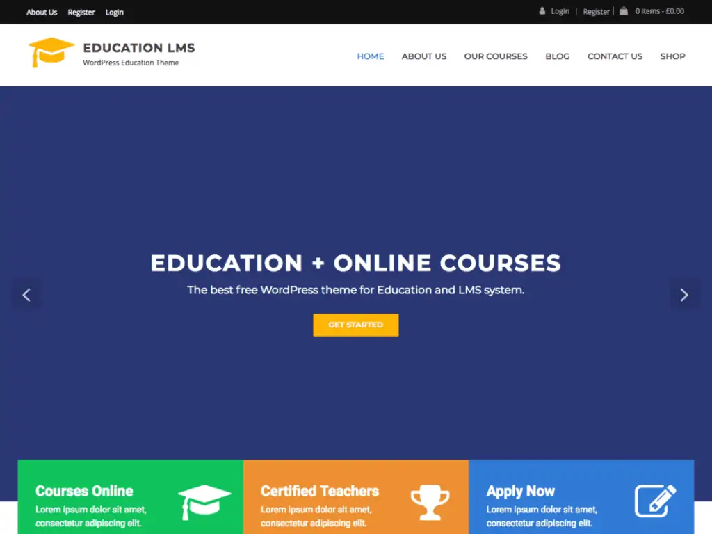Meilleurs thèmes WordPress gratuits pour l'éducation 6 education-lms