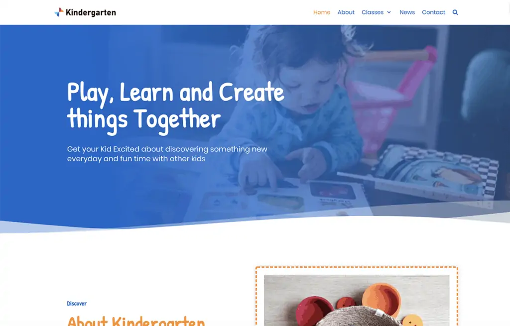 Meilleurs thèmes WordPress gratuits pour l'éducation 4 neve-kindergarden
