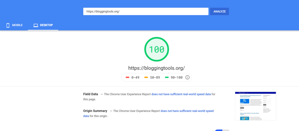 GoogleSpeed Insight with Breeze