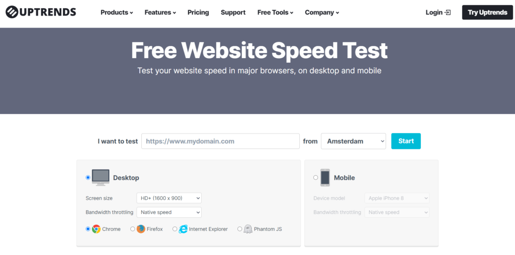 Test de vitesse de tendance haussière