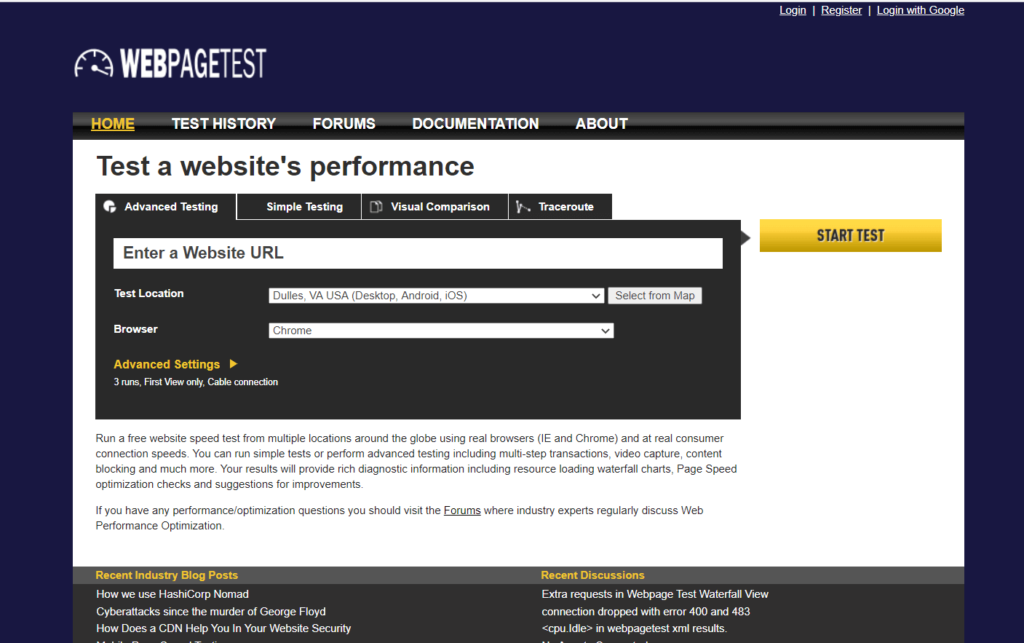 WebPageTest