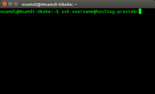 faça login no seu host remoto