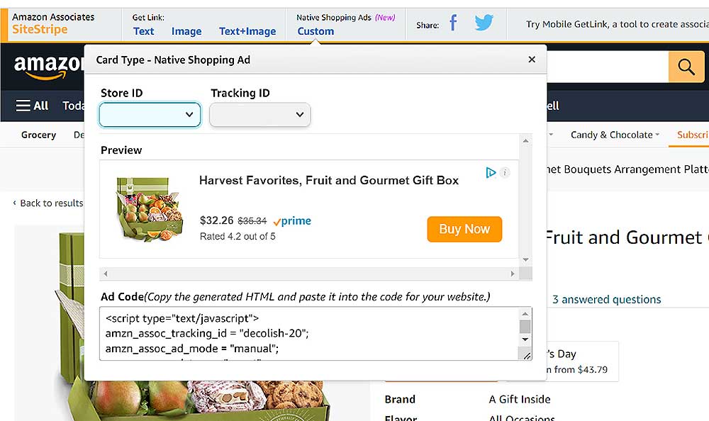 Amazonカード型ネイティブショッピング広告